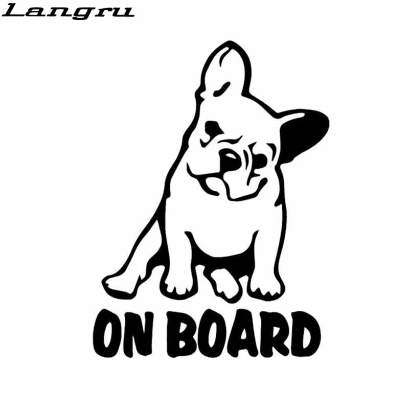 Langru 10.9X14.6CM Автомобильная Наклейка Виниловая наклейка Собака Французский бульдог