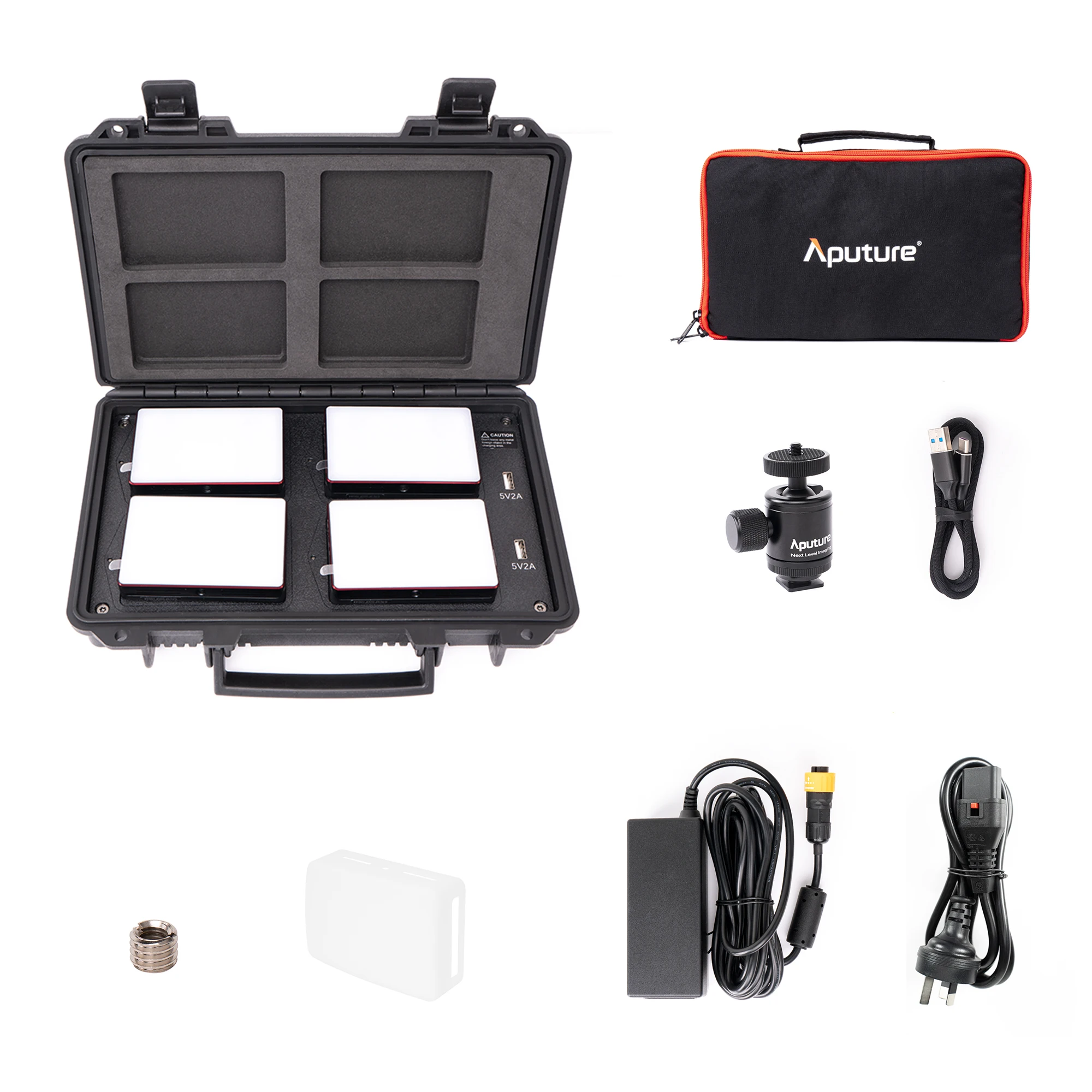 Aputure AL светильник MC 4 Travel Kit RGB Film HSI CC TFull Color 3200K-6500K с портативным беспроводным