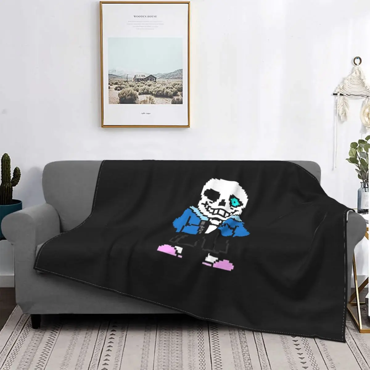 

Sans of Undertale-Manta a quadros para cama, manta Kawaii para cama