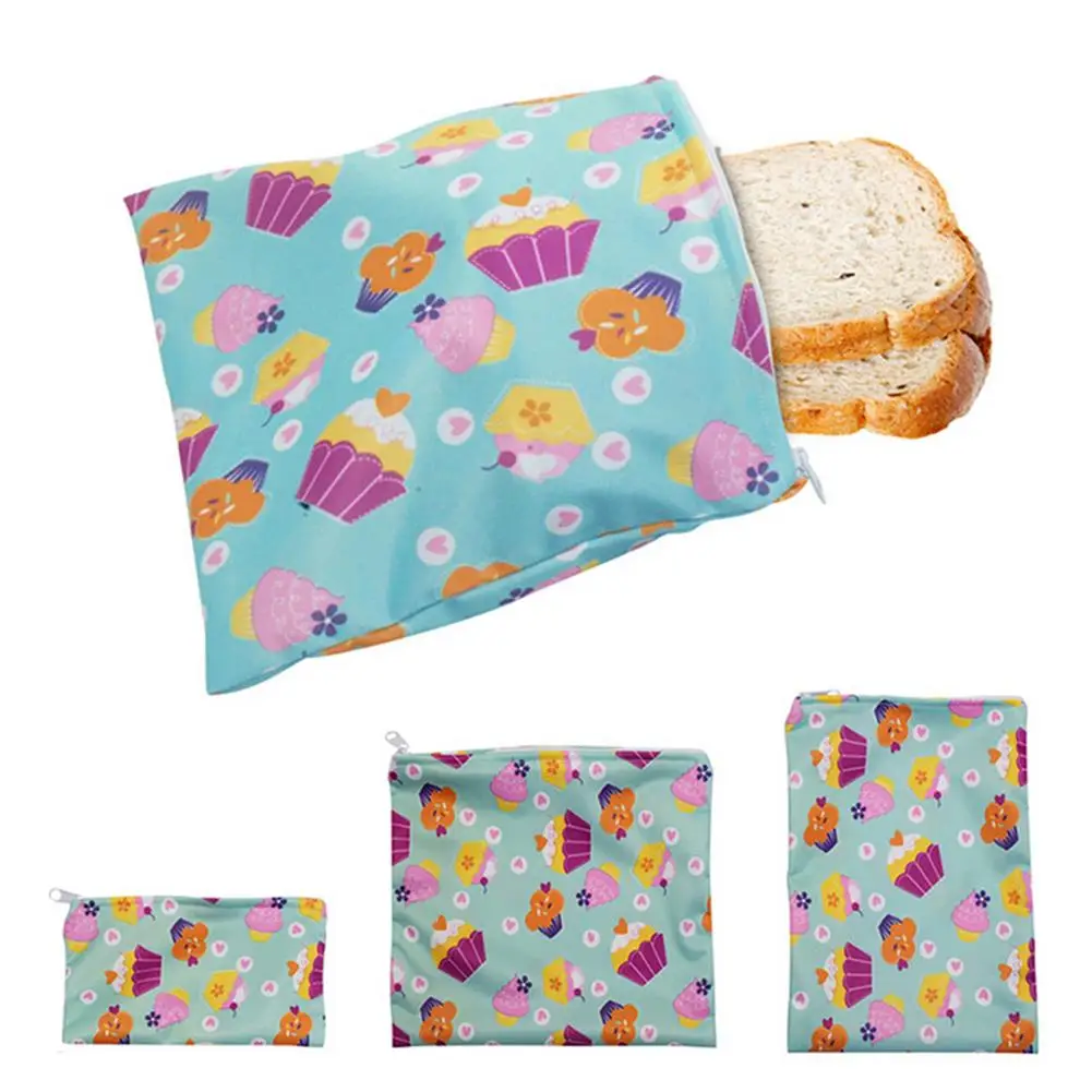 

3pcs Reusable Snack Bag Waterproof Bread Sandwich Bag Pouch Lunch Bread Bag Sandwich Bags Leakproof Freezer Bag For Camping
