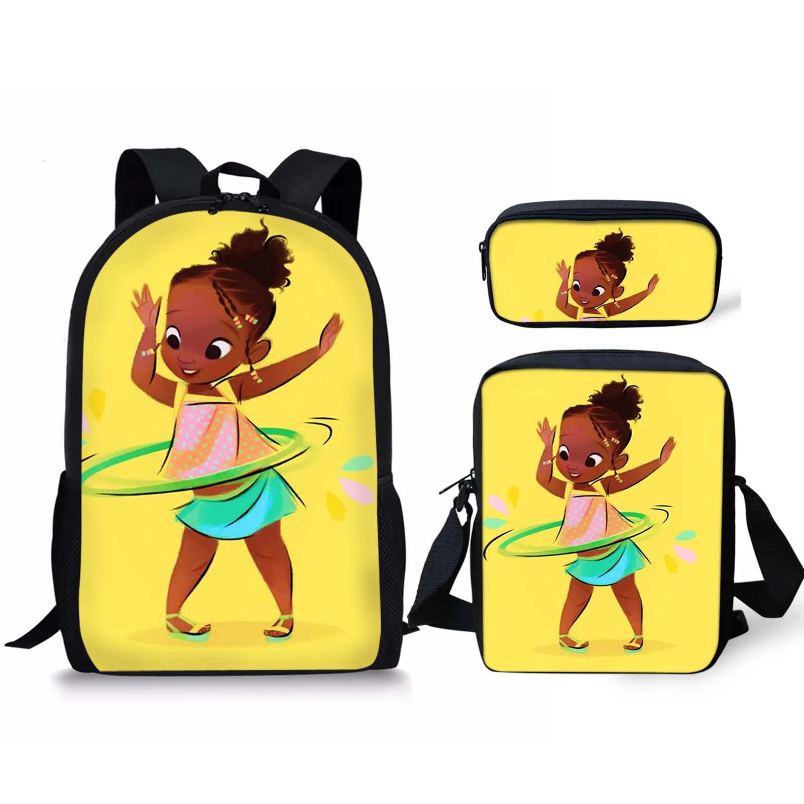 

3 шт., ортопедические рюкзаки для девочек-подростков, с 3D-принтом