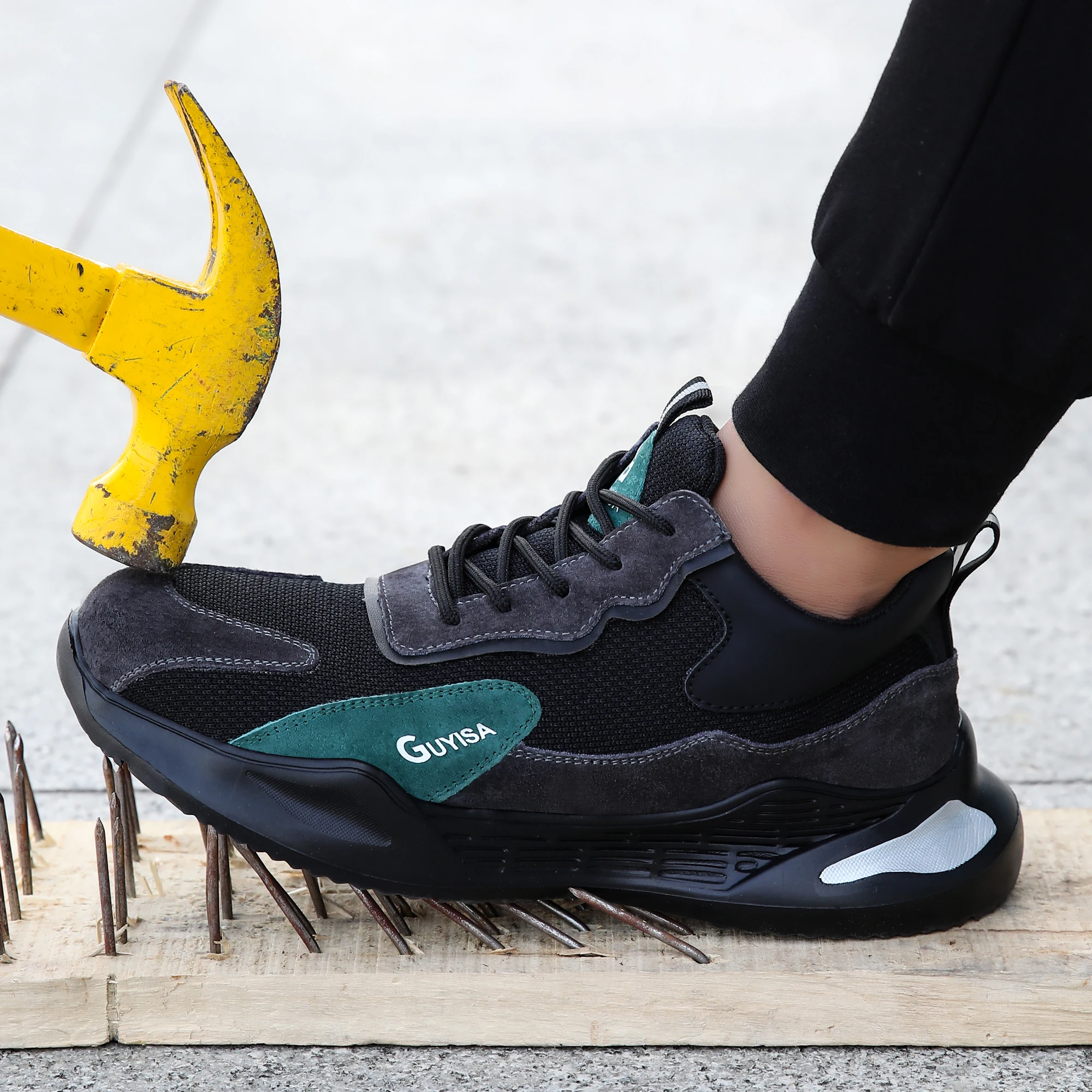 

New Men's Safety Shoes Work Boots Steel Toe Men's Boots Lightweight Work Shoes Safety Boots PunctureProof Work Sneakers Security