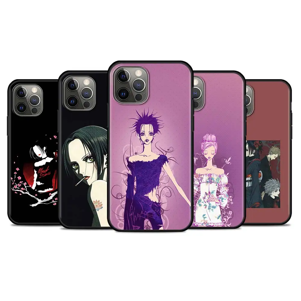 

Nana Osaki TPU Soft Phone Case for iPhone 13 12 Mini 11 Pro XR X XS Max 8 7 6 6S Plus 5 5S SE Black Silicone Cover Shell