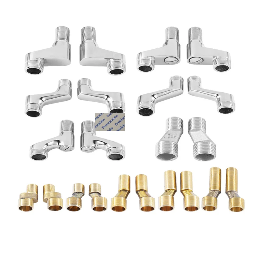 2Pcs Brass 304 Stainless Steel Faucet  S Union Plumbing Hot Cold Mixer Adapter	Fitting