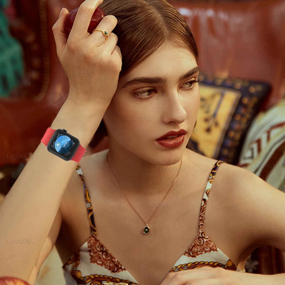 Силиконовый ремешок для Apple Watch 44 мм 40 iWatch Series 5 4 3 2 1 аксессуары умных часов|Ремешки