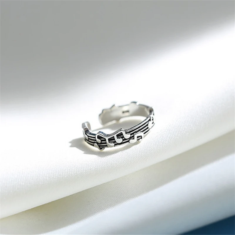 2020 Модные Винтажные Регулируемые кольца в виде музыкальных нот стиле ретро