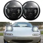 2x 7-дюймовые светодиодный ные фары Halo Angel Eyes, фары для 90-97 Mazda Miata MX5 MX-5