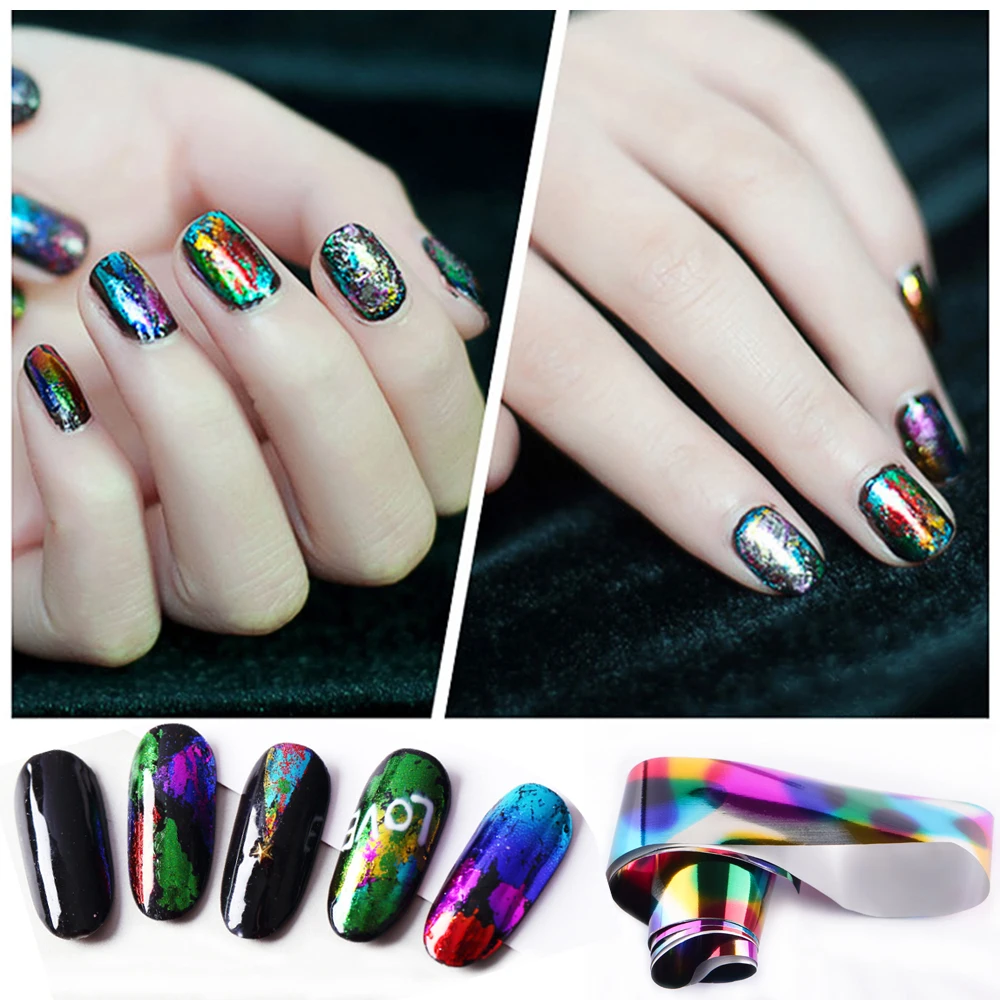 Yayoge Nail Sticker Decorations Snowflake Holographic Foils Art Transfer Foil Starry sky Decoration Manicure | Красота и здоровье