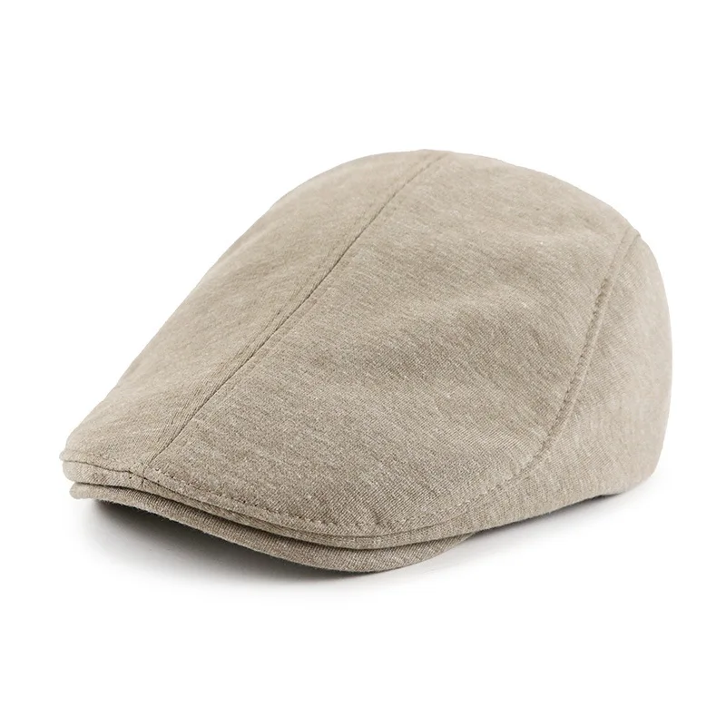 Autumn Winter Berets for Men Women Cotton Hat Solid Color Visors