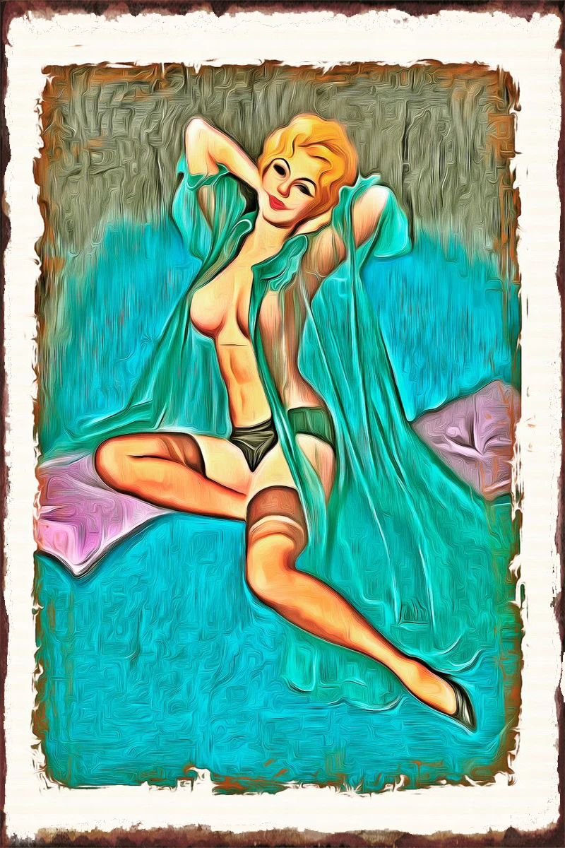 

Винтажный декор для стен Pinup Girl, декор для комнаты, Ретро винтажный металлический знак, жестяные таблички для мужчин, пещера, кафе, паба, дома