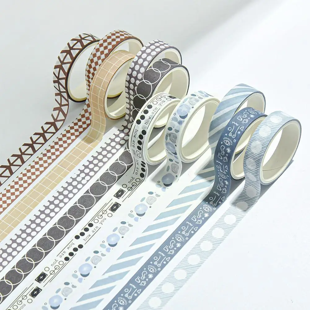 

5 Rolls/box Basic Pattern Washi Tape Set Small Fresh Simple Hand Account Scrapbooking DIY Decorative Tape Masking Journal C4N6
