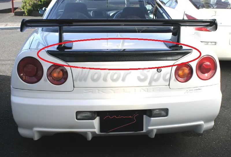 Car Accessories Carbon Fiber MNS Style Trunk Spoiler Fit For 1999-2002 R34 GTT GTR Rear Ducktail | Автомобили и мотоциклы