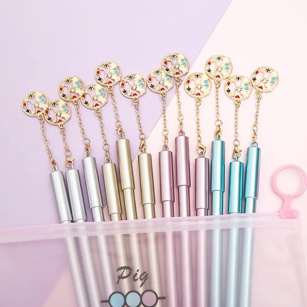 12 шт./упак. Корейская Милая гелевая ручка с кроликом подвеска кавайи синими