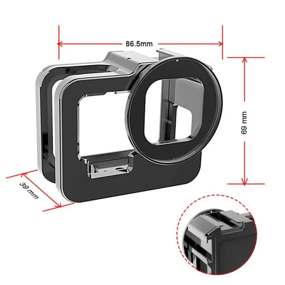 

Metal Protective Case with UV Lens Suitable For Gopro Cage Shell Frame Housing Metal with Insurance 9 Protective Case Hero J0V8