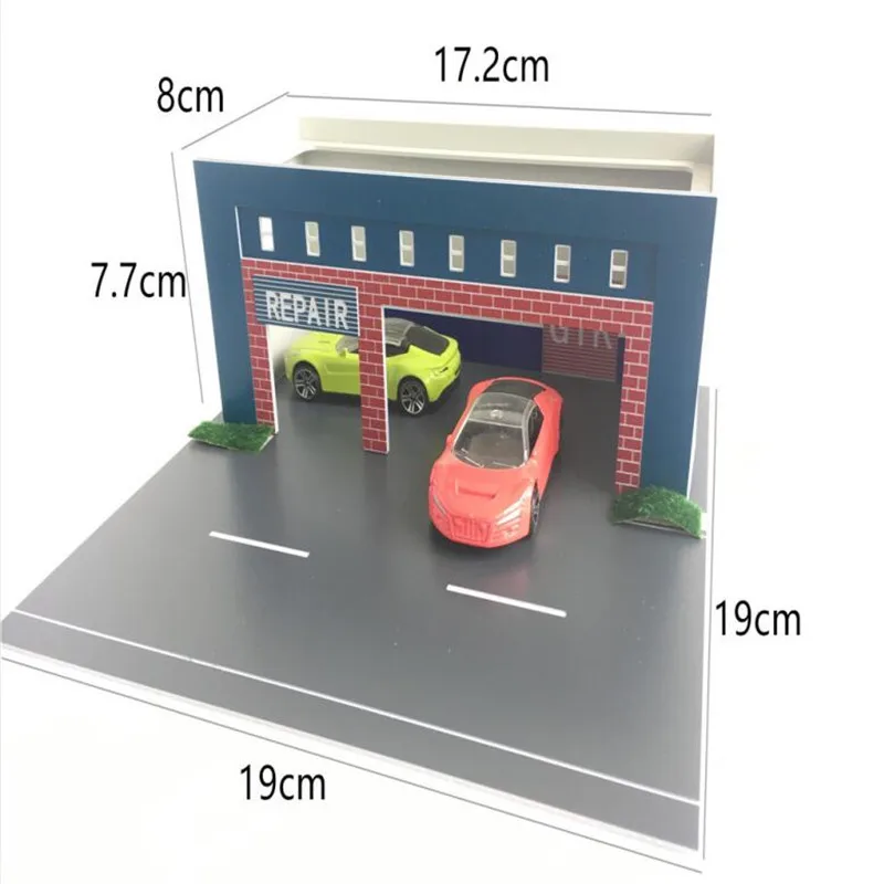1/64 ремонтный цех Сборная модель автомобиля пластиковая дороги