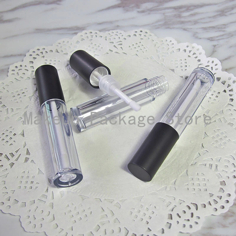 Прозрачный тюбик для блеска губ 6 5 мл 50 шт./лот с черной крышкой пустая