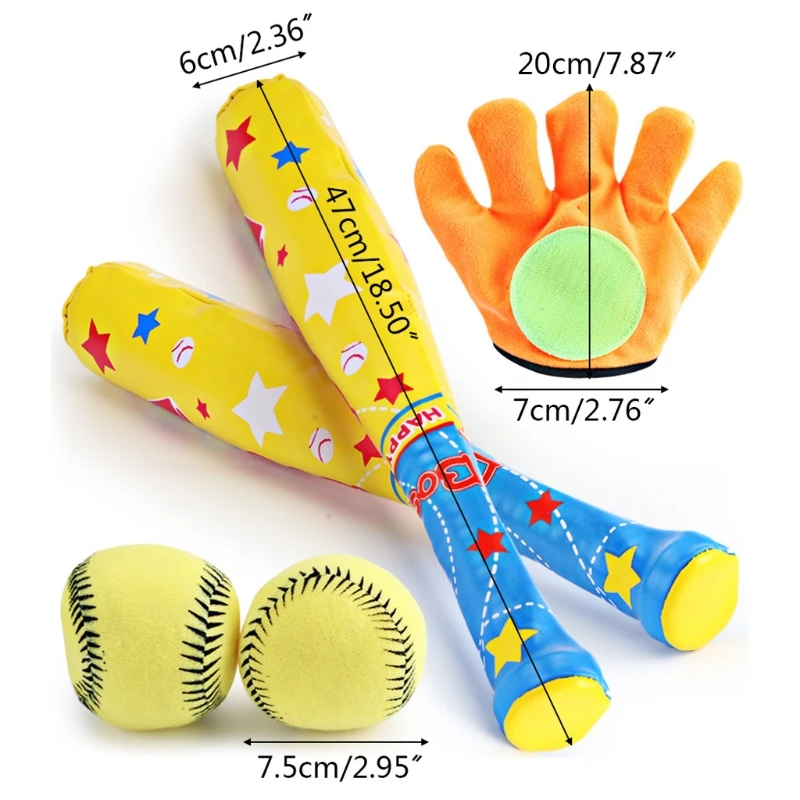 

Kids Baseball Toys EVA Soft Balls Bat Gloves Set Funny Outdoor Sports Play Toy Infant Throw Catch Ball Game