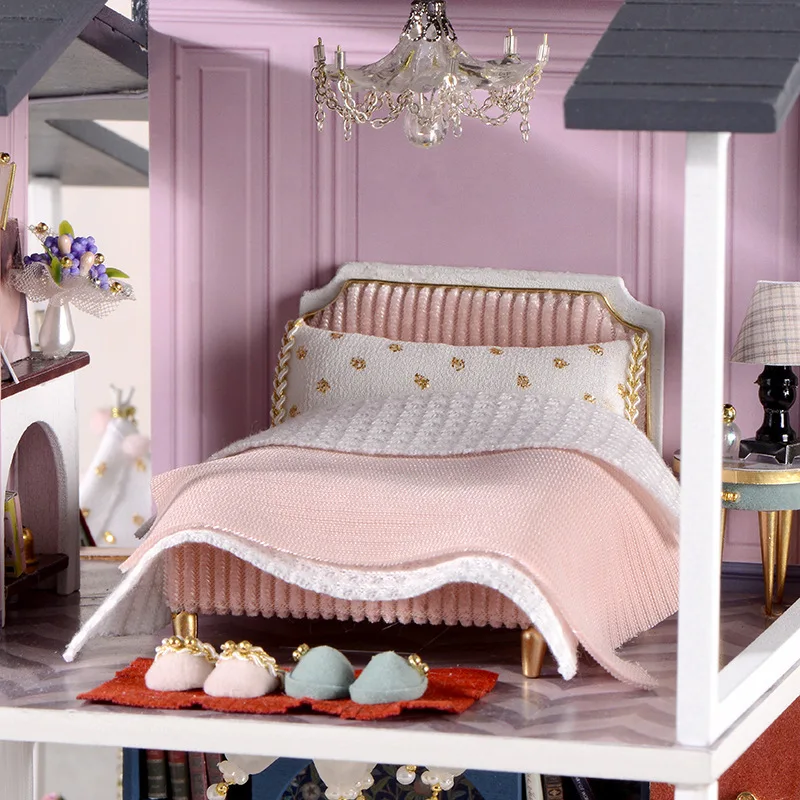 new diy big monet garden doll house wooden model miniature building furniture miniature action figure 3d manual toy for children free global shipping