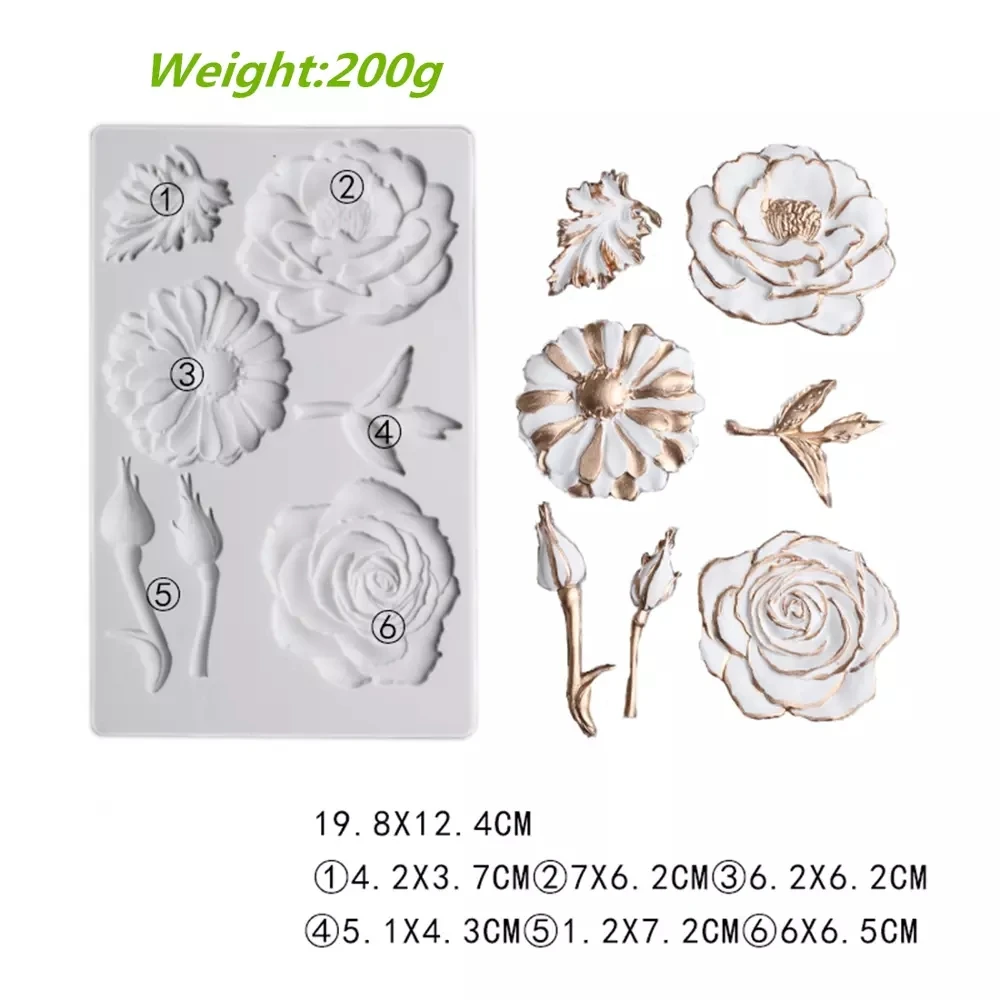 

Flowers Fondant Silicone Mold for DIY Pastry Cupcake Dessert Lace Cake Decoration Kitchen Accessories Baking Tool