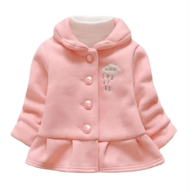 Осень зима 2020 модная детская одежда двубортное пальто с длинным рукавом и бантом