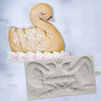 swan cookie silicone mold fondant mould cake decorating tool chocolate gumpaste molds sugarcraft kitchen gadget