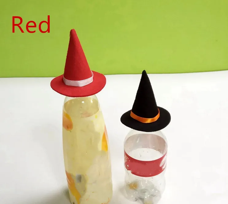 1pc Red Hat 5 шт. мини шарф Войлок ведьмины колпаки шапка на Хэллоуин бутылки вина Декор для украшения для празднования Хеллоуина DIY аксессуары для волос ремесла - Цвет: 1pc Red Hat