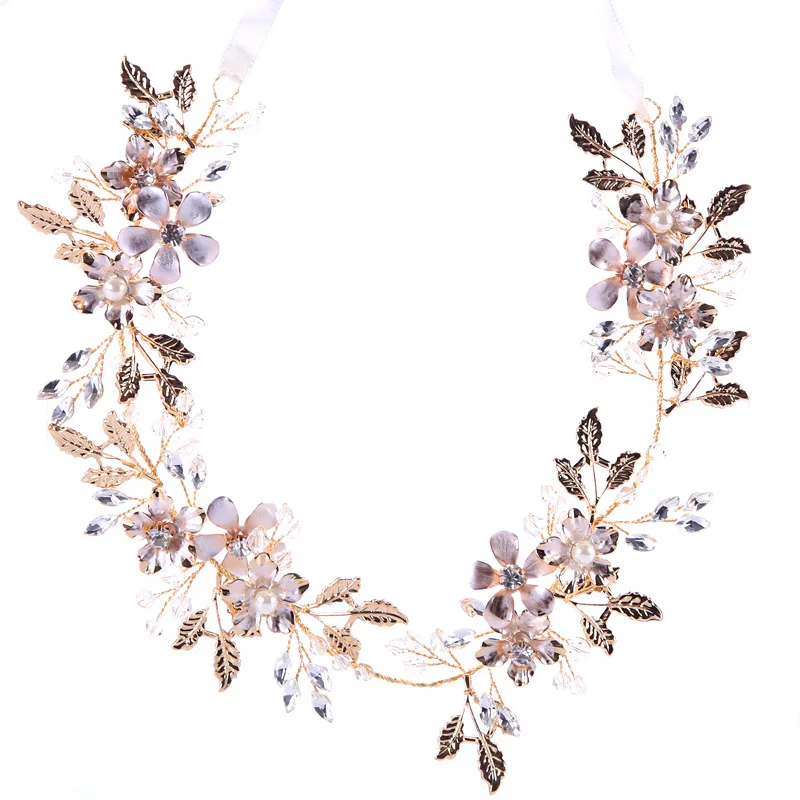 Золотые свадебные повязки на голову новые модные женские украшения для волос с