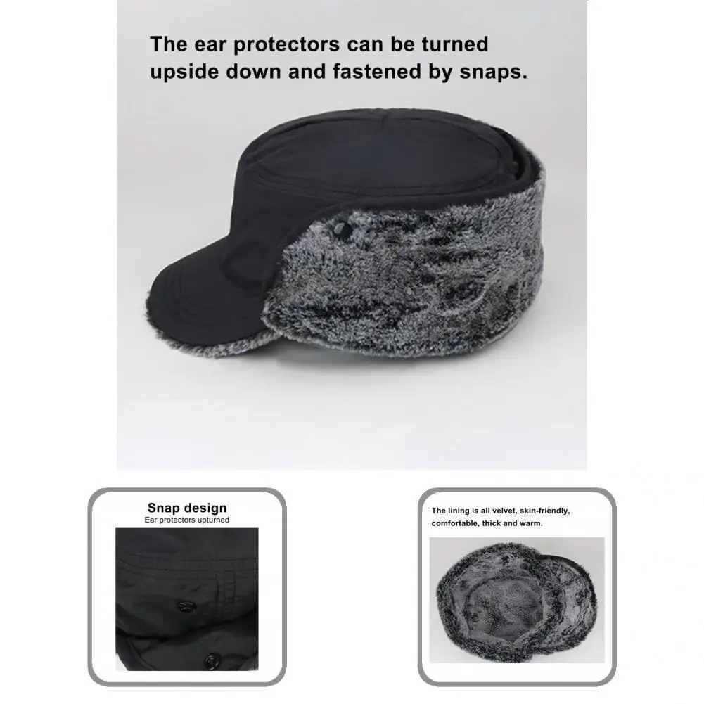

Soft Useful Winter Cap Inner Lining Plush Winter Cap Earflap Winter Hat Waterproof for Outdoor