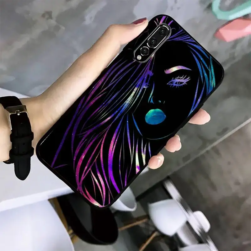 

Sexy Red Lips Phone Case For Huawei G7 G8 P7 P8 P9 P10 P20 P30 Lite Mini Pro P Smart Plus Black Soft TPU Cove Fundas