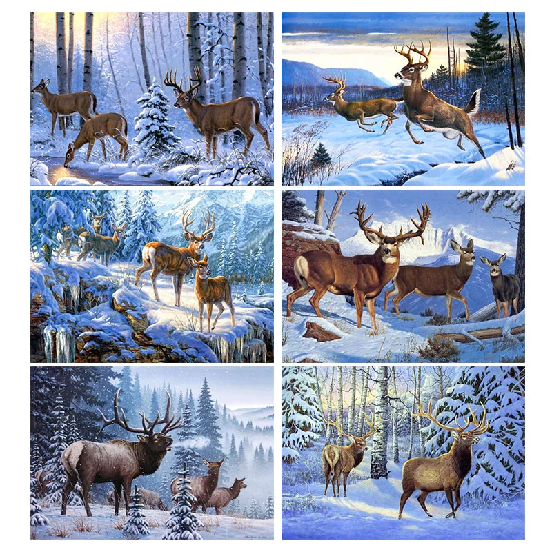 Алмазная живопись с оленем набор для алмазной вышивки 5D сделай сам квадратными