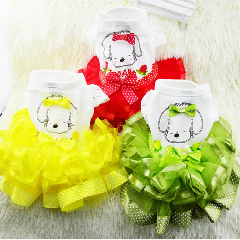 

Dog Sweet Dress Spring Dog Clothes for Small Medium Dogs Cotton Wedding Dress Pets Fashion Skirt Puppy Clothing Teddy Chihuahua