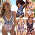 Сплошной купальник с принтом, бикини с открытой спиной, бандажный купальник, оптовая продажа от производителя, 2021