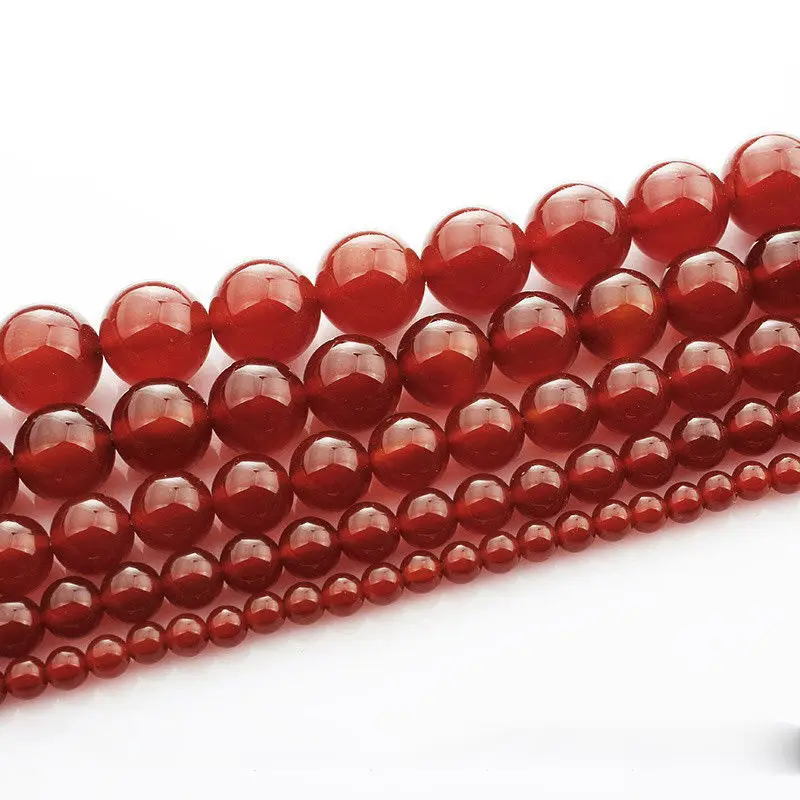 

Natural Stone Red Onyx Smooth And Round Beads diy 4 6 8 10 12 MM Necklace Charms Wholesale Women for Jewelry Making