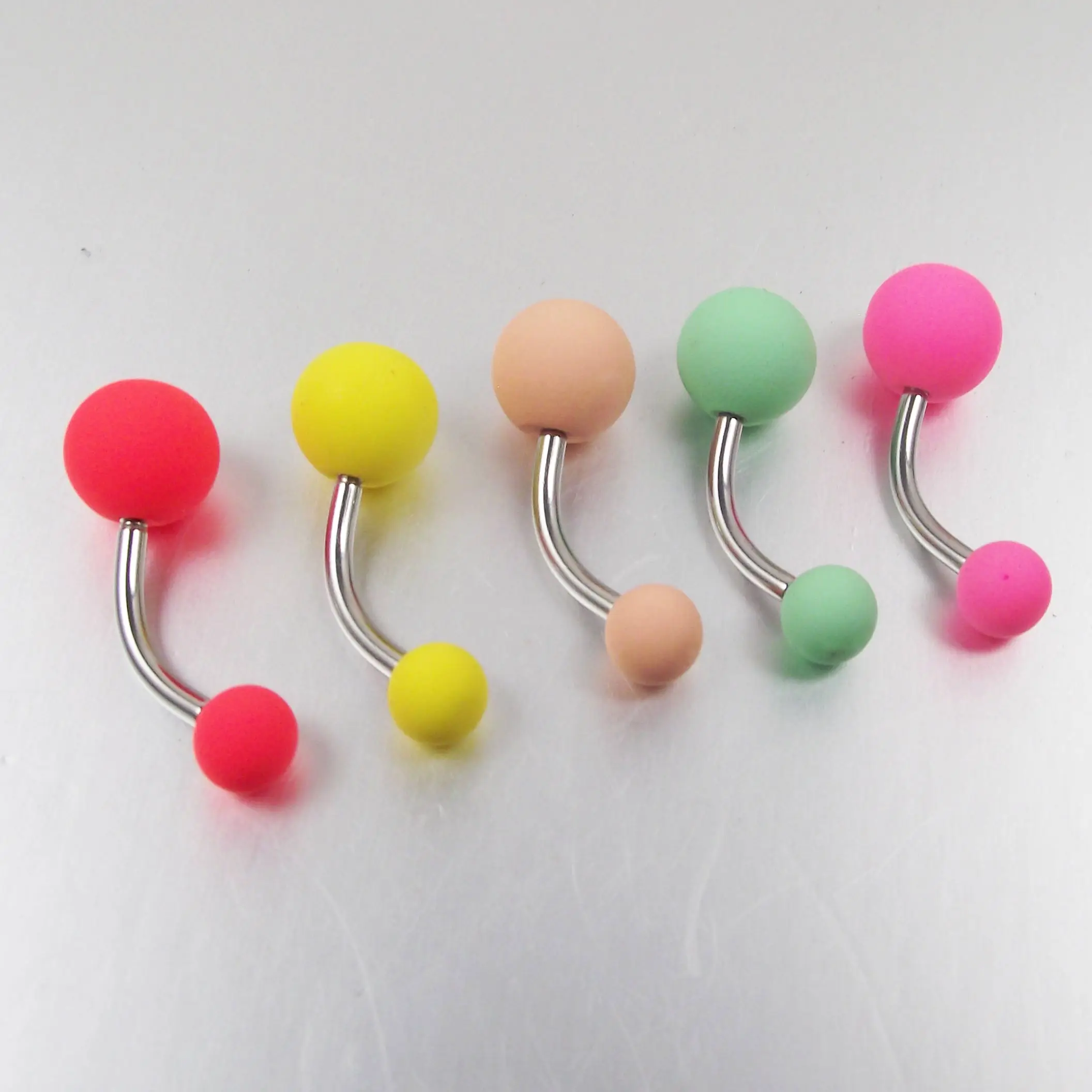 5 штук из нержавеющей стали бар сладкий красочный живот кольцо акриловый шар