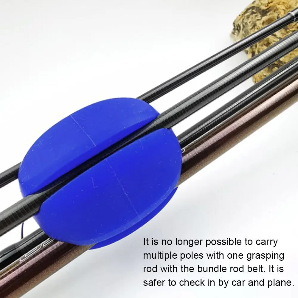 Reusable Rubber egg-shaped Belt Outdoor Fastener Fishing Rod Tie beam rod Prevent rod collision Fishing Accessories