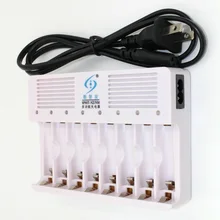 8 ports channels tanks1.2v Ni-MH and 1.6v NiZn aa aaa Rechargeable BATTERY CHARGER auto stop charging overcharge protect