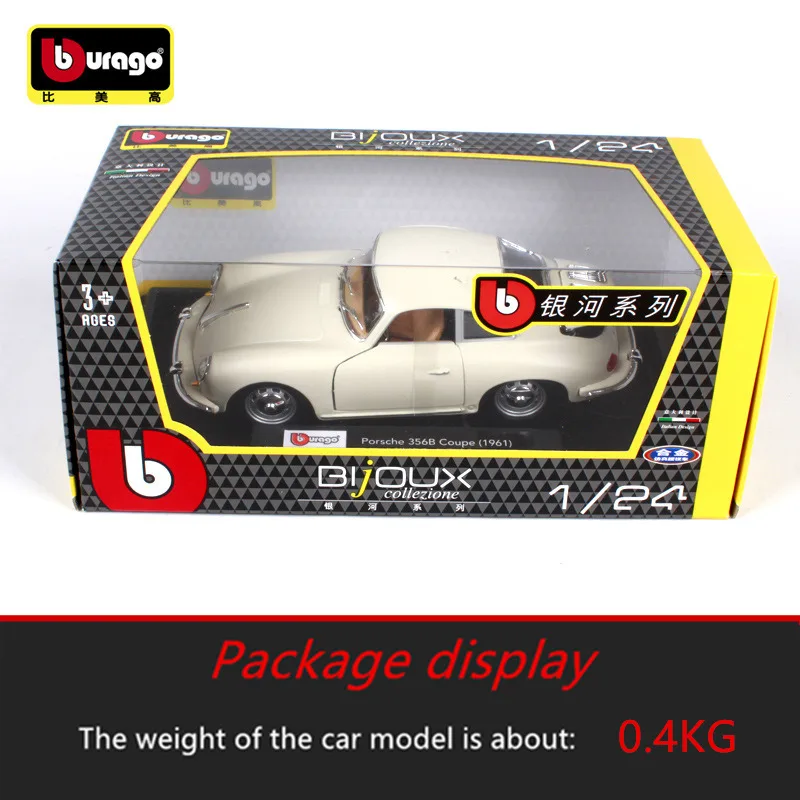 Bburago 1:24 1961 Porsche 356B модель автомобиля из конвертируемого сплава Моделирование