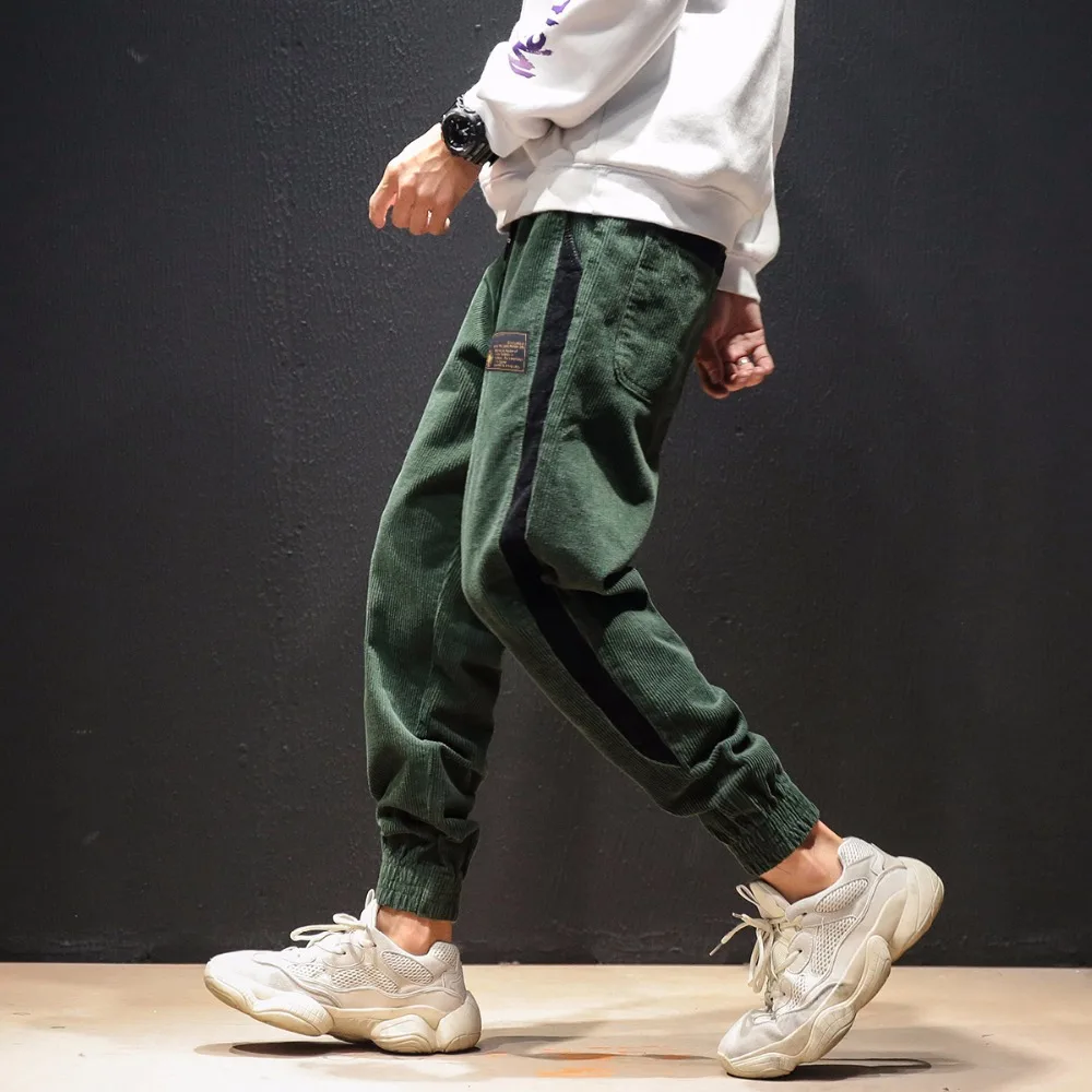 Новое поступление модные мужские вельветовые брюки с эластичной резинкой на