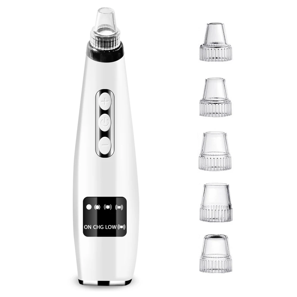 

Blackhead Remover Vacuum Fancyli Electric Pore Vacuum 5 Removable Probes 5 Adjustable Suction Force for All Skin Treatment LED D