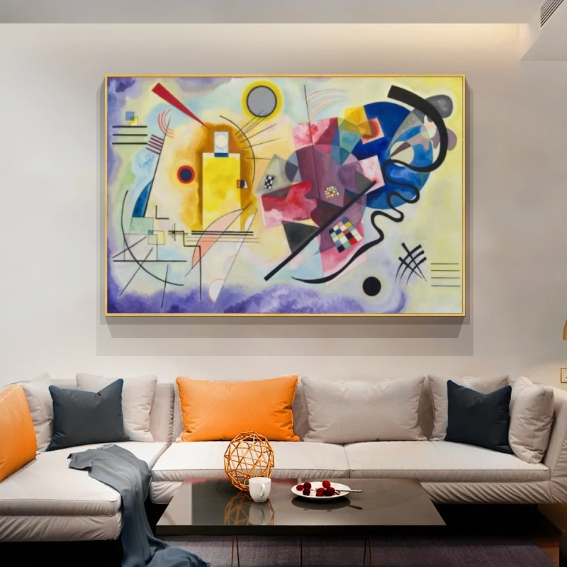 Wassily Kandinsky желтая красная синяя Настенная картина для гостиной Декор знаменитый