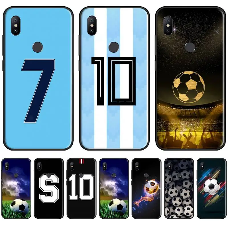 

football number fire sport Phone Cases For Xiaomi Redmi 7 9t 9se k20 mi8 max3 lite 9 note 8 9s 10 pro Soft Silicone Shell Funda