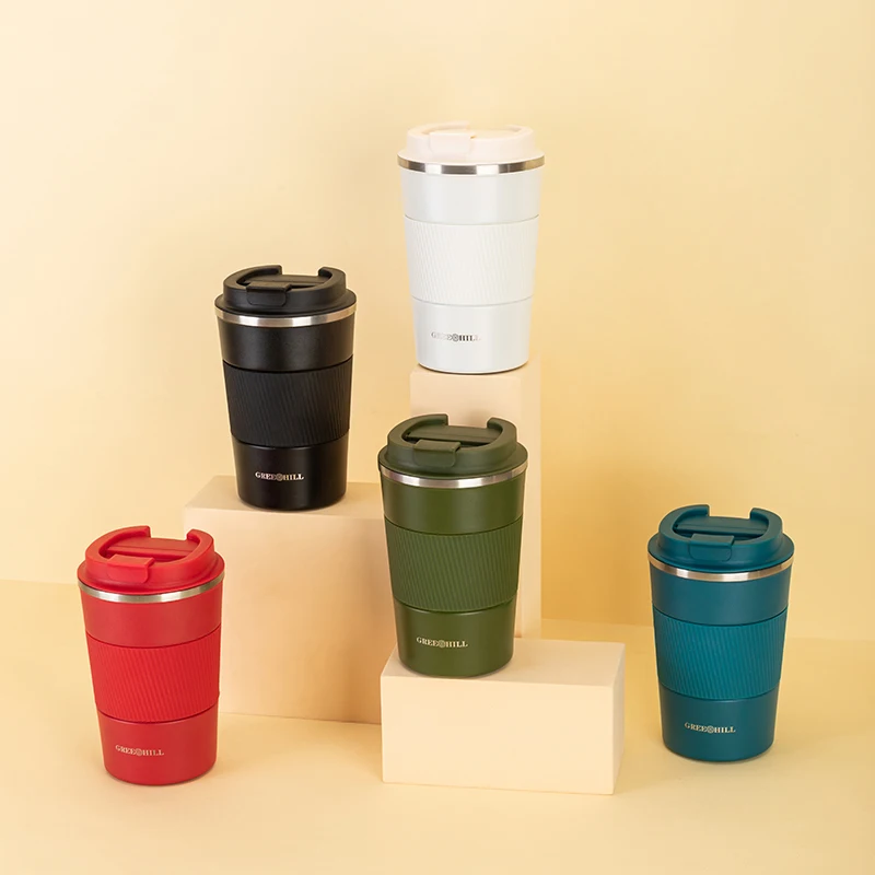 

GREENHILL Insulated Coffee Travel Mug | Stainless Steel Tumbler Cup with Spill-Proof Lid, 380ML / 500ML