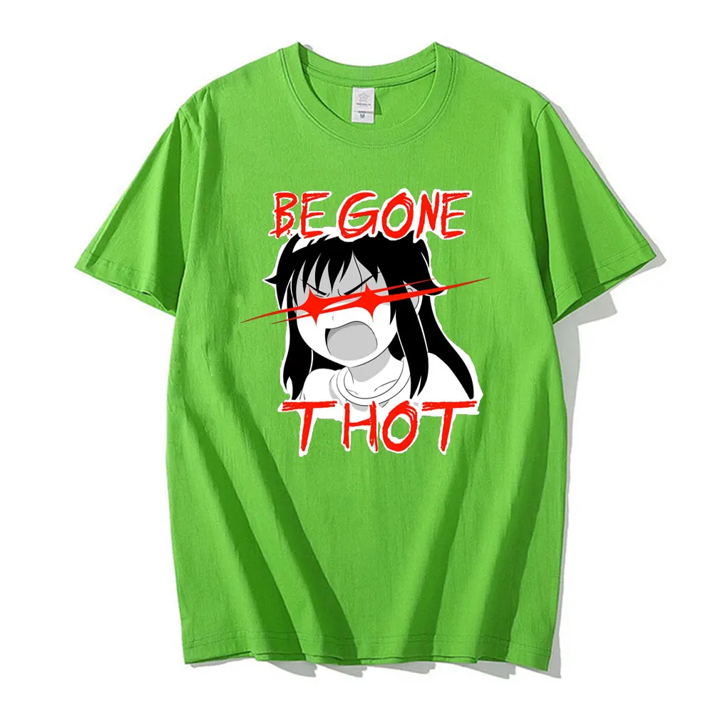 

2021 Anime Begone Thot T Shirt Summer Men Black TShirt Harajuku Streetwear Mens Clothes Cotton Oversized Short Sleeve Tee Shirt