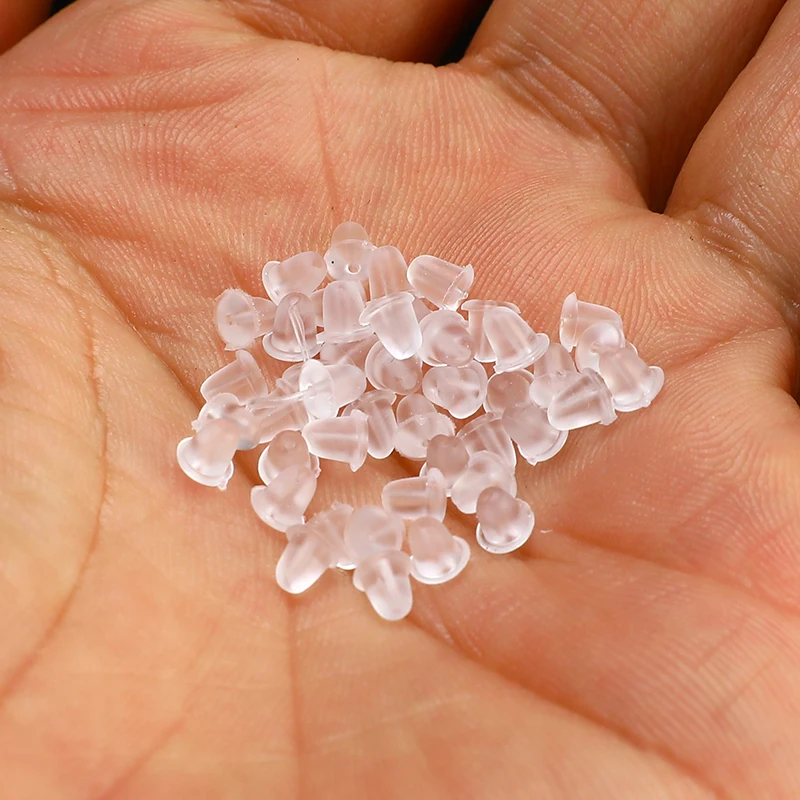 100/200/500 шт./пакет силиконовая серьга с ремешком сзади крючки станок и пробки уха Post