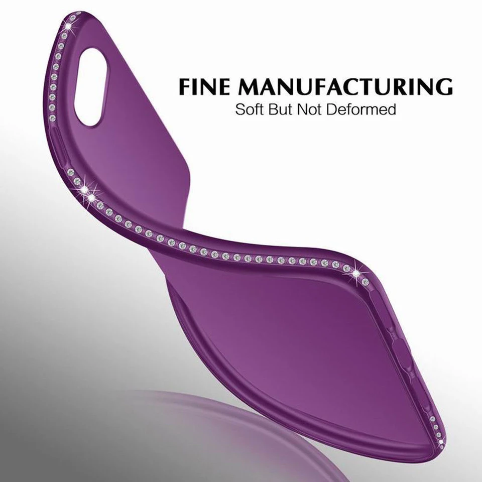 Алмазные чехлы для телефонов iphone XS X MAX XR 6s 7 8 Plus samsung S9 S10 S10E A6 A7 A8 J4 J6 2018 чехол из