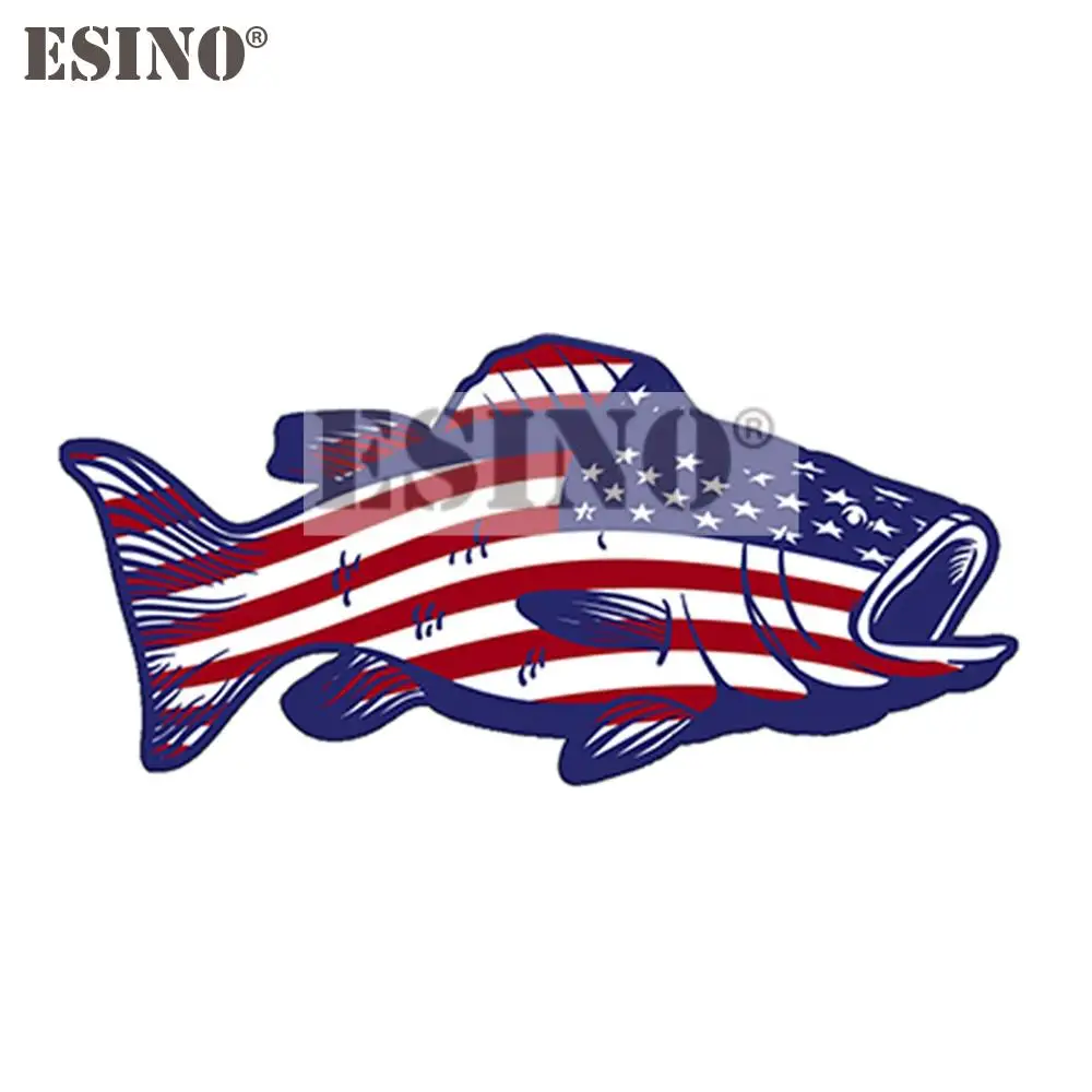 

Автомобильный Стайлинг, креативный американский флаг, окунь, рыба, автомобильная декоративная наклейка, мультяшный ПВХ водонепроницаемый стикер для кузова автомобиля, виниловый узор