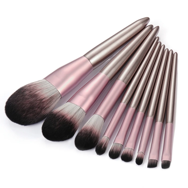 

9Pcs/Set Makeup Brushes Eye Shadow Powder Foundation Blush Blending Beauty Tools Nylon Hair Wood Handle