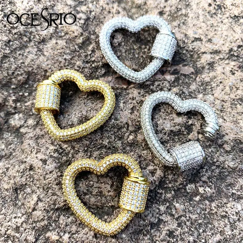 OCESRIO Золотое сердце карабин подвеска Подвески для изготовления ювелирных