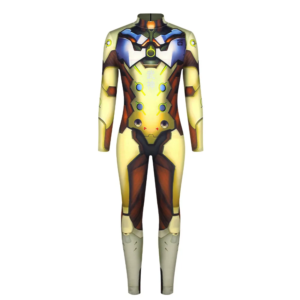 Adult Men Overwatch Cosplay Costume Suit Zentai Bodysuit Full Body Jumpsuit Halloween Party Cosplay Game Costume
