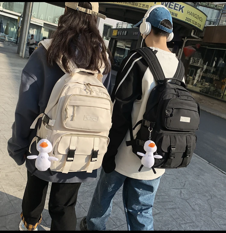 

PB4128 Tooling style backpack men's casual all-match school bag high school students college students ins trend travel backpack